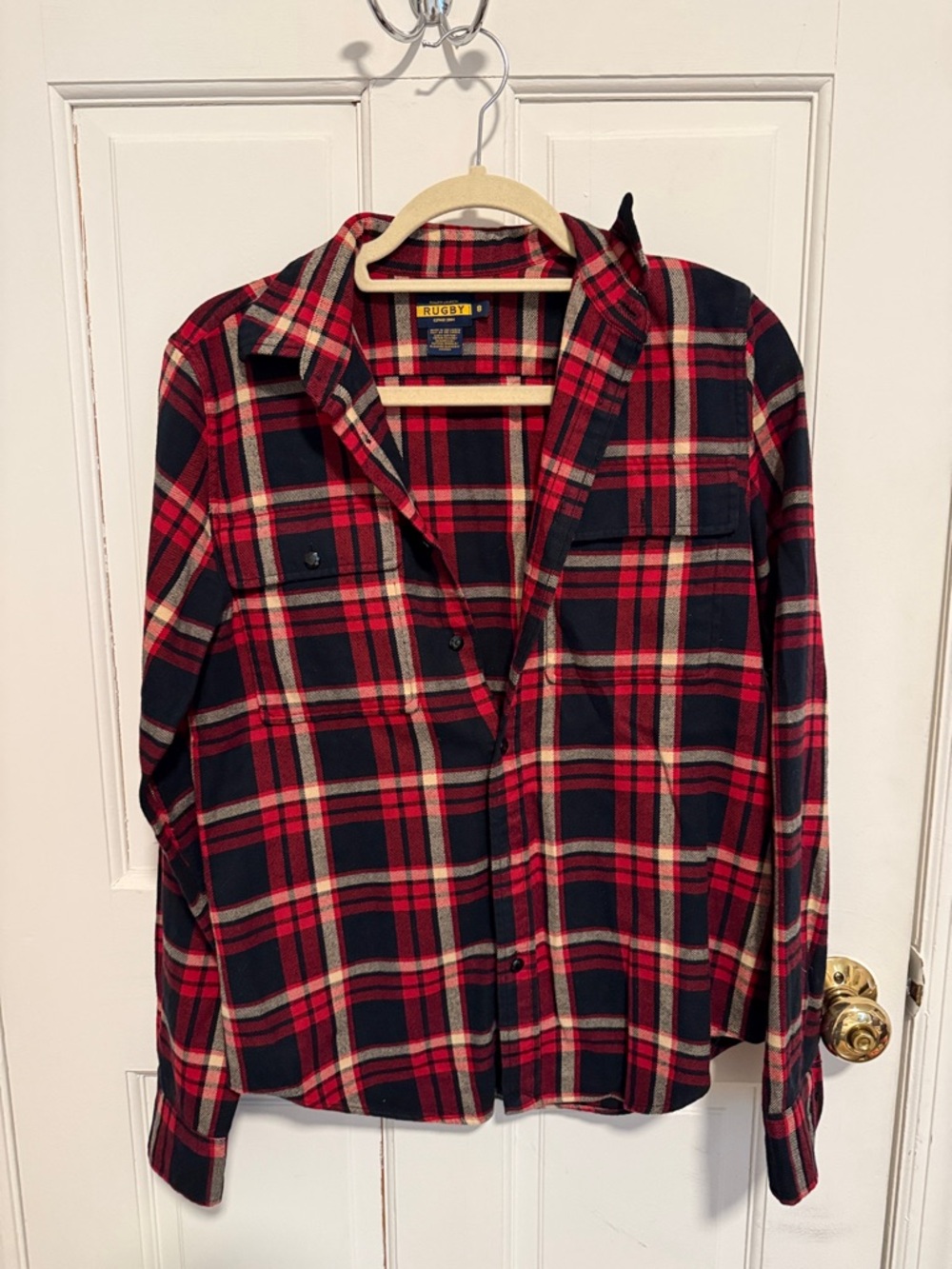Ralph Lauren Red, Black & Cream Plaid Button-Down Shirt
